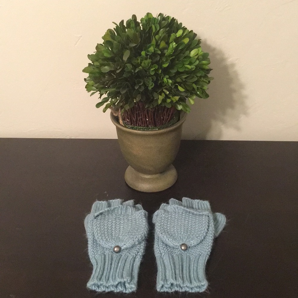 Anthropologie Knit Blue Gloves